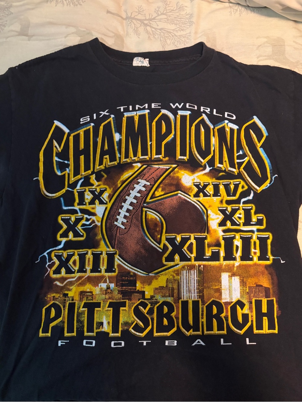 Pittsburgh Champions Graphic Tee - Black with Yellow & Gold